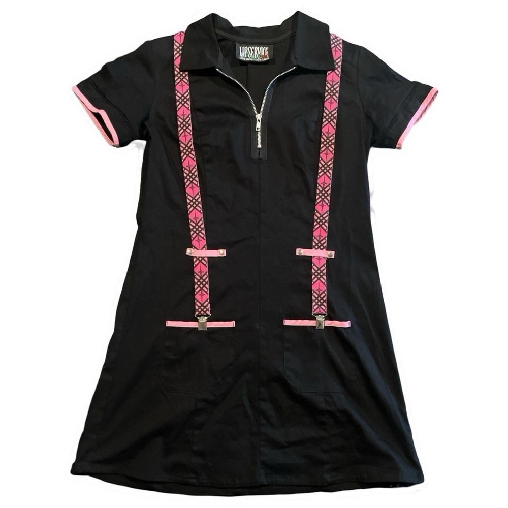 Lip Service Black and Pink Suspender Mini Dress